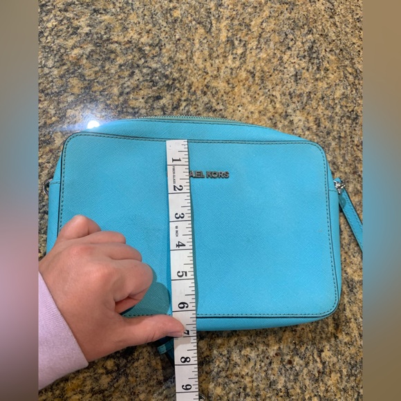 Michael Kors Aqua Blue Crossbody Purse jet set crossbody - Picture 8 of 12